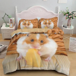 3D Hamster Armsad Loomad Mugav Tekikate Padjap&uuml;&uuml;r Voodipesu Komplekt Laste Magamistoa Kaunistus Kodutekstiil 70x133cm