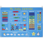 Minu esimene igap&auml;evane kalender vilt-tahvel v&auml;ikelastele 100x70cm T&auml;nase kalendri tahvel seinale riputamiseks Kuup&auml;ev Ilm Hooaeg Kuu sinine
