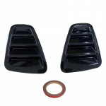 2Pcs For Fiat 500 Abarth 595 695 2016-2024 Rear Tail Light Cover Decorative Sticker Car Exterior Rear Louvres Light erts Glossy Black