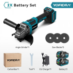 YOFIDRA M14 Harjadeta Elektriline Nurklihvmasin 6 K&auml;iku Laetav Nurklihvmasin Poleerimisv&otilde;imsust&ouml;&ouml;riistad Makita 18V Aku Pinni jaoks 2 Battery-EU Plug