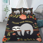 Kuninga suur laiskloomade voodipesukomplekt - Armas tekikate tekikatte jaoks teismelistele t&uuml;drukutele poistele lastele Kawaii teemaline voodipesukollektsioon 90X200cm