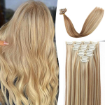 S&uuml;nteetiline klipsiga juuksepikendus Seitseosalise komplekt Looduslik Pikk Sirge Juus Mitu suurust Naiste Juuste Aksessuaarid 18inches beige