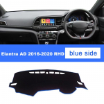 For Hyundai Elantra AD 2016 2017 2018  LHD RHD Car Dashboard Cover Mat trument Panel Carpet Non-slip Accessories RHD Blue Side