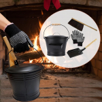 Fireplace Ash Cleaning Tool Set Tools Easy to Use Practical Heat Resistant Portable Bucket
