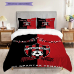 FC Spartak Trnava Muster Voodipesu Tekikott Komplekt Tekikott Padjap&uuml;&uuml;r Kodu Kaunistus S&uuml;nnip&auml;evakingitus (1 * tekikott + 2 * padjap&uuml;&uuml;ri, ilma s&uuml;damikuta) 135x200cm black