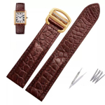 Alligaatorinahast rihm Cartier Solo Tank Londoni jaoks Ehtne nahk Must Pruun Meeste Naiste Kellarihm 16mm 18mm 20mm 22mm 24mm 25mm brown