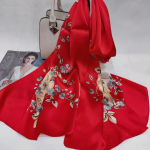 Kvaliteetne 100% siidist sall-keep-hijab-r&auml;tik naistele, lilleline, kevad-suvi, rannasilk-sallid 175x53cm