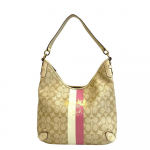 COACH F13193 Signature canvas Shoulder Bag beige canvas Women Used