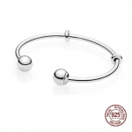 Plata Sterling Tooni K&auml;ev&otilde;rud Sterling Tooni S&uuml;damekujuline Klassikaline Avatud Randme K&auml;ev&otilde;ru Naistele Sobivad Originaalsed V&otilde;lukeha Helmed Ehted Kingitus 16cm