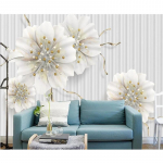 Moodne Lille seinamaal Valgus Luksus Ehted Lill 3d Tapeet Magamistuba Elutuba Hotell Taustasein 3d Tapeet 200 cm(W) x 140 cm(H)