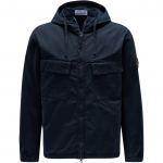 Stone Island SS24 Pima puuvillane vabaaja &uuml;hev&auml;rviline lukuga kapuutsiga jakk kahe taskuga pikkade varrukatega meeste jakk tumesinine 801542610-V0020 XXL