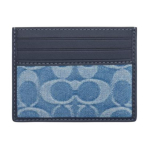 Coach Classic Monogram Nahast ja Kangast Kaardihoidja Unisex Aksessuaarid Teksad CDF46-DEN Denim