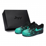 Nike Air Force 1 07 811 Manufacturing, Crazy Graffiti Blue, Special Shoe Box Low top Skateboard Shoes Unisex Black Cyan CW2288-001(Team80-S-BOX) 42.5