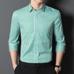 Meeste triibulised s&auml;rgid Elastne Kitsas l&otilde;ige Pikkade varrukatega Spandex Kontor &Auml;ri T&ouml;&ouml; Mehelik Formaalne s&auml;rk Lihtne hooldada 38