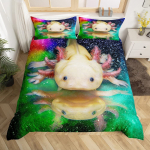 Armas Axolotli Unevoodi Komplekt Poistele T&uuml;drukutele Kawaii Roomajad Loomade Tekikate &Uuml;heinimesevoodi Suurus Kuningas Suurus Suurus Mereelustik Axolotli Voodikate AU Single(140x210cm)