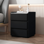Kaasaegne minimalistlik t&auml;ispuidust &ouml;&ouml;kapp kreemikas stiilis &ouml;&ouml;lauake juhtmevaba laadimispunktiga panipaigukapiga magamistoa jaoks 40x40x54cm must