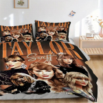 3 tk Taylor Swifti voodipesukomplekt: T&auml;iuslik magamistoa v&otilde;i k&uuml;lalistetoa jaoks. Pehme ja mugav, ilma s&uuml;damikuta yy251010150 135x200cm