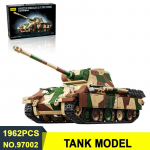 12GO 97002 II maailmas&otilde;ja Saksa Panther G-t&uuml;&uuml;pi tankimudel 1962 tk ehitusklotside komplekt S&otilde;jaline mudel DIY m&auml;nguasjad j&otilde;ulukingituseks