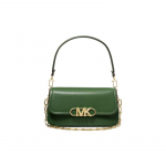 MICHAEL KORS PARKER kuldne logo logo klappkett riistvara pandla veisenahast &uuml;mbrikukott k&auml;e-&otilde;lakott keskmine suurus naiste roheline kuld