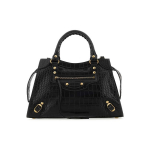 Balenciaga Vintage Kuldne Metall Krokodillimustriga Vasikanahast &Otilde;la-Crossbody T&otilde;mblukuga Kott Naiste k&auml;ekotid Must 67862923EF11000 Basic Set (Bag+Dust Bag)