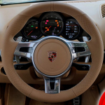 IVQR6 Kohandatud Auto Rooliratta Punutud Kate 100% Sobivus Porsche 911 991 Boxster 981 Cayman Cayenne Panamera 2009-2016 Autotarvikud beež