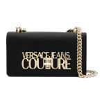 Versace Jeans Couture Kuldne T&auml;ht Suur Logo Klappkinnitusega Nahast Crossbody &Otilde;lakott Naiste kotid Must 75VA4BL1ZS467899 Basic Set (Bag+Dust Bag)