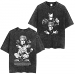 Anime Jojo Bizarre Adventure Kira Yoshikage Killer Queen Vintage Happega pestud T-s&auml;rgid Meeste Naiste Vabaaja L&uuml;hikeste Varrukatega T-s&auml;rgid L260527 S mitmev&auml;rviline