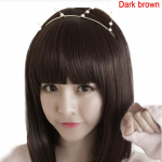 Juuksepikendused Brasiilia Sirge Bob Looduslik Parukas Pitsi Eesosa Parukas Pre (Dark brown,Dark brown) tumepruun v&auml;rv