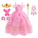 Unetava kaunitari kost&uuml;&uuml;mim&auml;ng printsess karneval Aurora s&uuml;nnip&auml;ev printsessipeo kleit Halloweeni riided Purim haldjas Vestido 9-10T(TAG 150) pink