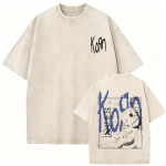 Pestud Vintage Rockib&auml;ndi Korn Albumikujundusega T-s&auml;rk Meestele Naistele Retro Alternatiivne Metallist T-s&auml;rgid Meeste &Uuml;lesuuruses T-s&auml;rgid L white