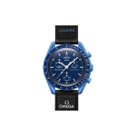 Swatch x Omega Biokeramilised Kuumissiooni Neptuun Meeste Kellad Must SO33N100 Blue Dial blue