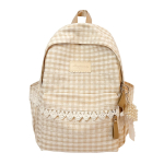 Koolikott Mori ins V&auml;rske Kirjanduslik Seljakott Pitsi Ruuduline Disain Campus Koolikott Eluj&otilde;uline T&uuml;druk &Uuml;li&otilde;pilase Peo Seljakott single package roheline