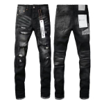 Meeste High Street K&auml;rbitud Denim-teksap&uuml;ksid Tikitud Plaastriga Slim Fit Sirge S&auml;&auml;rega Keskmise K&otilde;rgusega Veniv Puuvill Small black