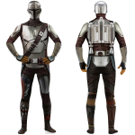 SW The Mandalorian Jumpsuit 3D Kehakost&uuml;&uuml;m Peakattega Cosplay Kost&uuml;&uuml;m Halloweeni Maskeraadi Etendusr&otilde;ivad T&auml;iskasvanutele Lastele 170CM gray