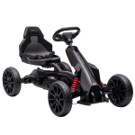 Go-kart, laste s&otilde;iduk reguleeritava istmega, pedaalidega s&otilde;iduk, pedaalidega auto k&auml;sipiduri, 3-8 aastat, &otilde;ues, must