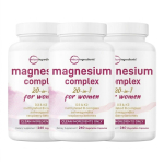 Naiste 20-&uuml;hes magneesiumikompleks D3, K2 ja ashwagandhaga, 240 vegan kapslit 3pack