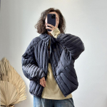 S&uuml;gistalvine naiste &uuml;lisuur puhvis jope l&uuml;hike valge pardi sulemantel kapuutsiga soojad parkid One Size gray