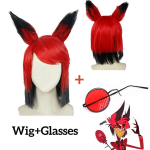 Alastor Hazbin Cosplay Kost&uuml;&uuml;m Hotelli Raadio Deemon Cosplay Punane Jakk S&auml;rk P&uuml;ksid Kindad Lips &Uuml;likond Halloween T&auml;ielik XL red