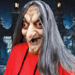 Halloweeni &Otilde;udusn&otilde;id Pikkade Juustega Mask M&uuml;tsiga Maskeraadi Etenduse Rekvisiidid Rollim&auml;ngu Peo Peakate Lateksmask gray