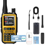 Kahepakend Baofeng UV-5R Mini 5W raadioaparaate | Bluetooth kanalite s&uuml;nkroniseerimine + NOAA tormiteated | Type-C laetav h&auml;daolukordadeks USB Plug lilla