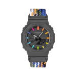 CASIO Custom Collection Elektroonilise liikumisega Unisex Must sihverplaat GA-2100-1A1(Team788--) Blue Rainbow black