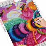 Huacani teemanttikandid maastik K&auml;sitsi valmistatud teemantmaal mesilaste n&auml;put&ouml;&ouml; mosaiik 20*30 cm