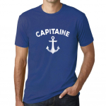 Meeste vintage T-s&auml;rk Graafiline T-s&auml;rk Capitaine Royal Blue XS denim sinine v&auml;rv