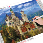 Huacani DIY 5D Square Rhinestone Castle Church Teemanttikandid Maaling Ristpistes Kodukaunistus Full Round 20*30 cm