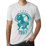 Meeste Vintage T-s&auml;rk Graafiline T-s&auml;rk Pesapalli aastast 1967 Vintage valge XS anti-flash valge v&auml;rv