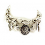 Les Tr&eacute;sors De Lily [C6151] - Bracelet Cr&eacute;ateur 'Queen Elizabeth' Argent&eacute; h&otilde;be