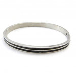 Les Tr&eacute;sors De Lily [J0983] - Bracelet Homme 'Peaceful' acier ruthenium must