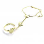 Les Tr&eacute;sors De Lily [M5645] - Bracelet bague 'Love' dor&eacute; kuld