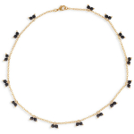 Les Tr&eacute;sors De Lily [Q4621] - Collier Plaqu&eacute; Or 'Boho' noir dor&eacute; - 45 cm- 4 mm must
