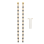 Les Tr&eacute;sors De Lily [Q4643] - Boucles plaqu&eacute; or 'Boho' noir dor&eacute; - 70x2 mm must